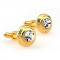 Gold Saucer Cut Crown Crystal Cufflinks 3.JPG